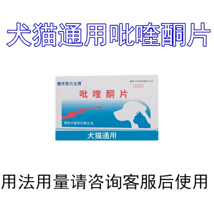 吡喹酮片怀孕狗狗幼成犬猫体内打虫药驱虫药片绦虫蛔虫眼虫米粒虫