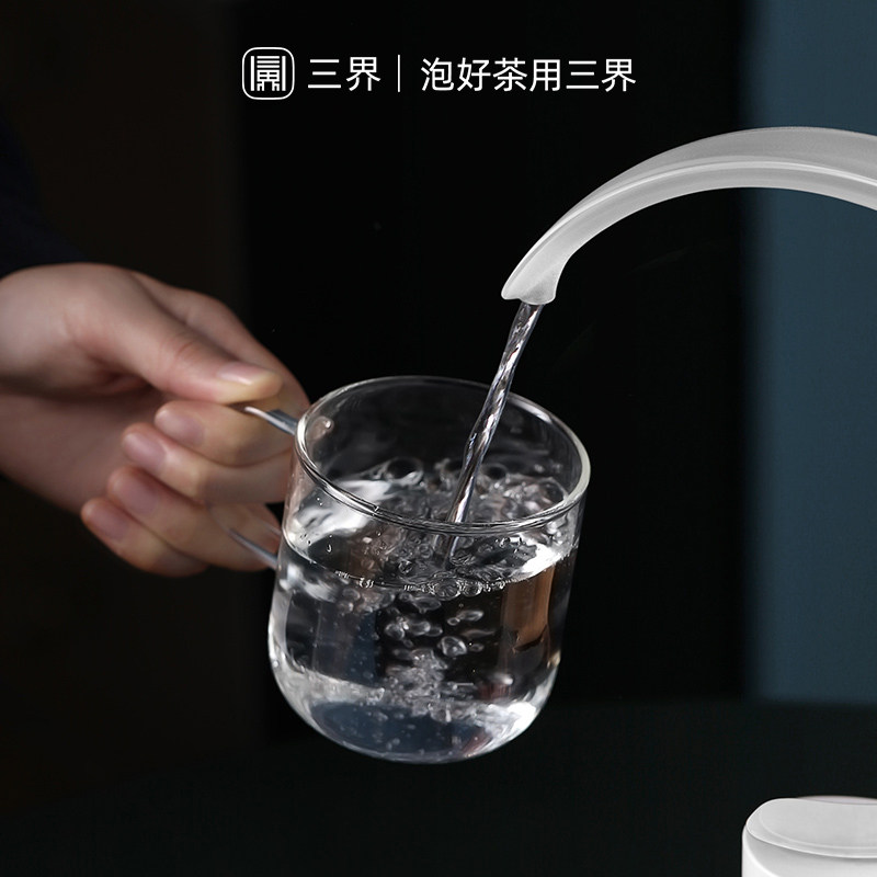 [青春版]三界茶具新月台式上水抽水器家用桶装水饮水机电茶炉套装