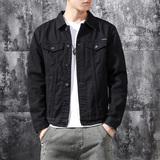 牛仔外套男装黑色潮流上衣大码宽松夹克男春秋款JK09-P70有现货，男装夹克，星座224-3