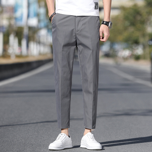 K6066夏季西裤男2024九分修身商务正装休闲西裤小脚垂感西装裤男