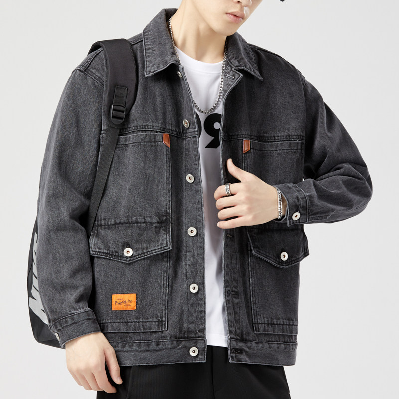 JK150-P60牛仔外套2024春秋季新款男士韩版潮流外套牛仔夹克上衣,男装夹克,星座224-3
