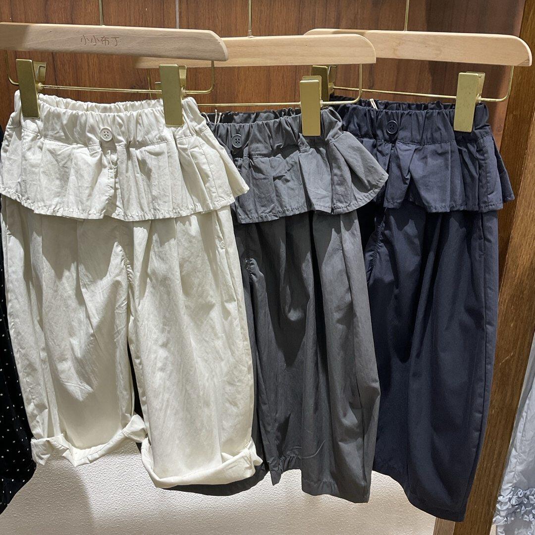 女童夏季荷叶边阔腿长裤