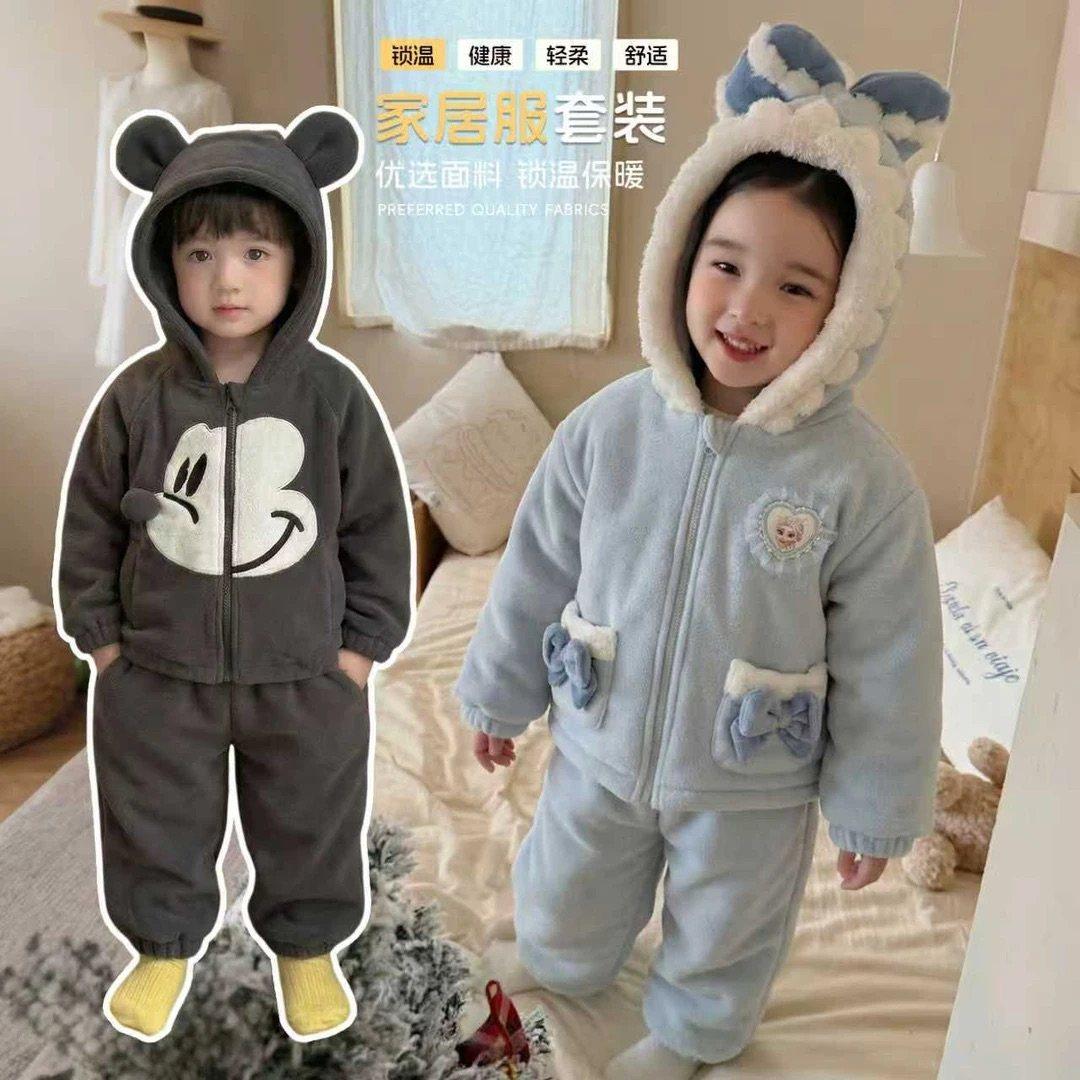 嘿甜心儿童深冬加厚可爱卡通男女童三层夹棉省服套装家居服睡衣套,童装/婴儿装/亲子装,家居服套装,淘宝优惠券,粉丝福利购,淘宝优惠卷