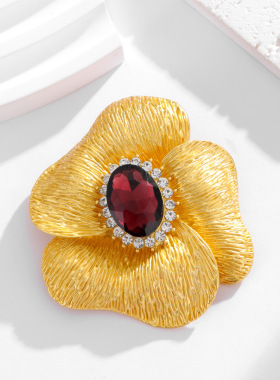 中古Vintage金桂花胸针高级感轻奢华档胸花朵别针简约大气质别针