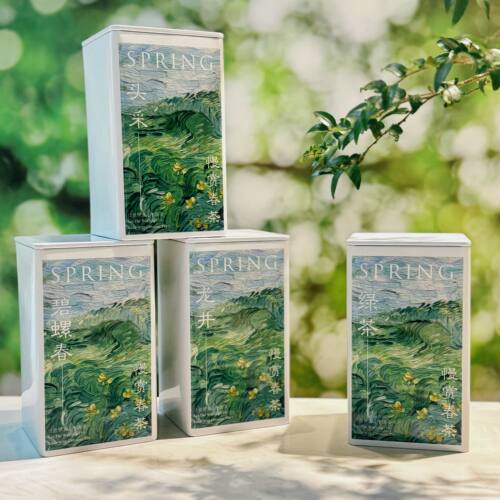 新款茶叶罐马口铁罐铁盒小批量印刷蒙顶甘露绿茶碧螺春龙井茶