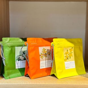 桂花红茶祁红包装袋咖啡豆密封袋铝箔手拎八边封单边拉链自封袋