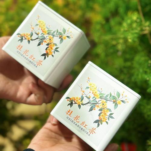 桂花红茶茶叶罐马口铁盒50克茶罐密封罐通版空罐子茗茶通用茶叶罐