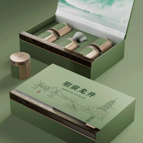 新款明前龙井包装盒空礼盒高档茶叶盒包装空盒云南滇绿碧螺春绿茶