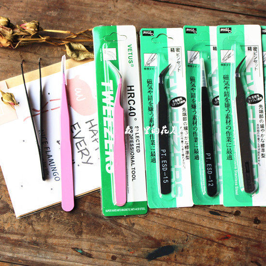 不锈钢镊子弯头 尖头圆头镊子手工DIY工具UV小夹子其它夹持类工具