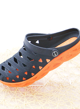 越南橡胶拖鞋包头防滑两用凉鞋2025年夏季新款厚底进口洞洞鞋男款