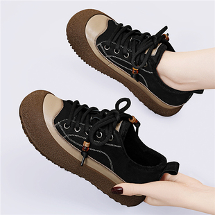 缓震真皮旅游鞋软底妈妈女款2025新款舒适不累脚加绒女鞋子秋冬款