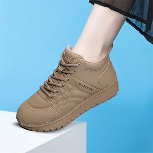 缓震软底面包鞋女2025年冬季新款加绒真皮高帮旅游棉鞋休闲平底鞋