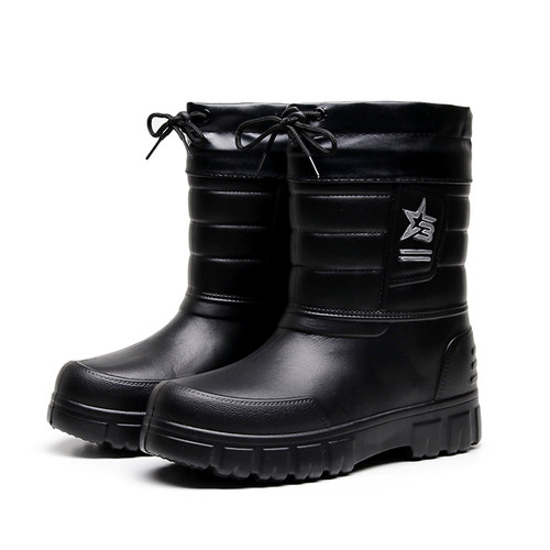 冬季一体成型加绒保暖防水棉鞋