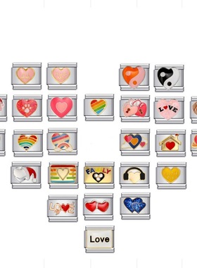 新款钛钢焊接滴油卡通DIY意大利模块手链 Italian charm