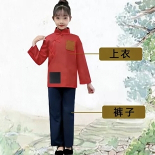 战火中的童年舞蹈服儿童课本剧角色扮演服装地道战农民村姑表演服