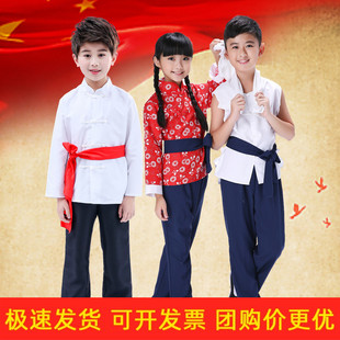 村姑演出服儿童刘胡兰赵一曼潘东子衣服农民服装王二小游击队服装