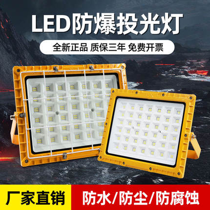LED防爆灯泛光灯工业车间仓库室外投光灯探照灯加油站防水射灯