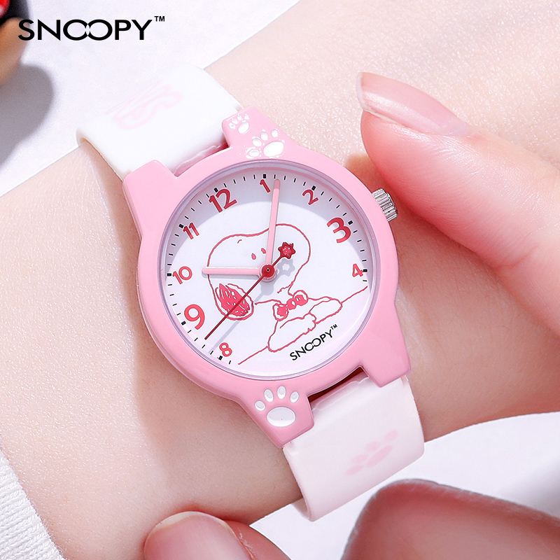 史努比女学生可爱防水石英表