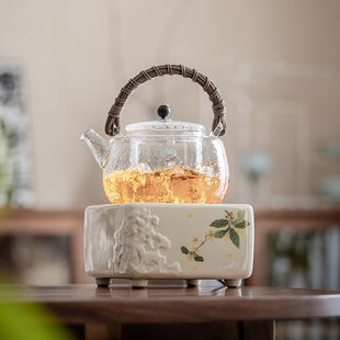 围炉煮茶器具家用室内全套电陶炉烤火炉茶具套装 胖东来2025新款 玻