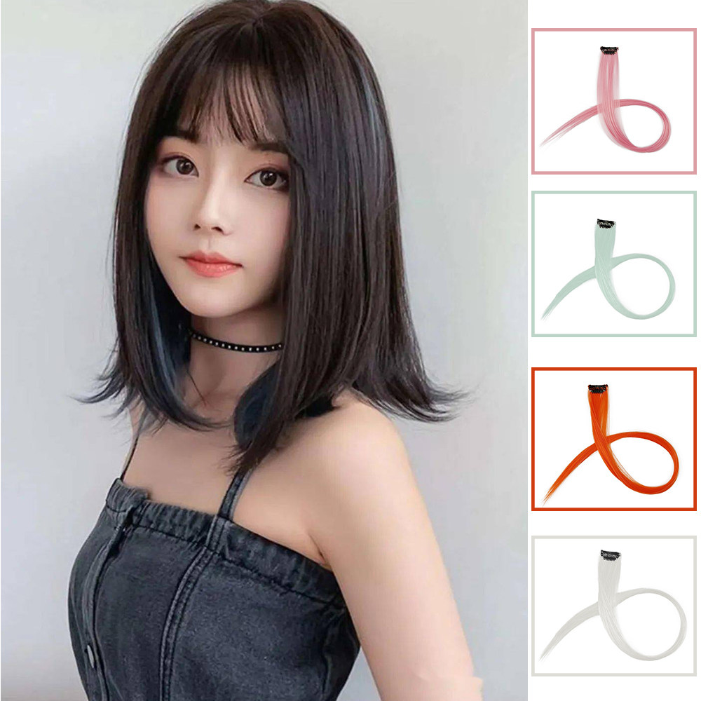 假发片挑染仿真彩色挂耳染