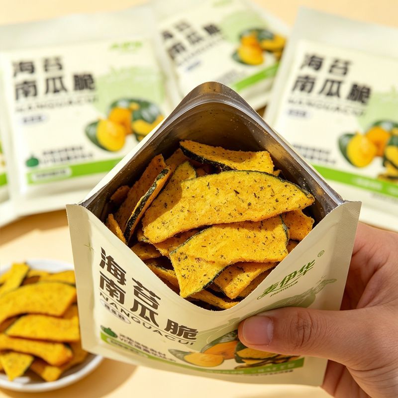 海苔南瓜脆网红追剧解馋小零食儿童休闲小吃办公室即食果蔬脆批发