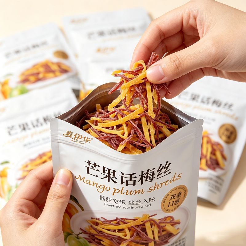 麦伊华芒果话梅丝酸甜芒果干青梅丝梅条办公室宿舍休闲解腻零食