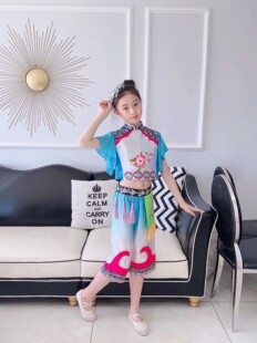 儿童水梦瑶舞蹈服傣族演出服古典舞剧目民间舞表演桃李杯演出服装