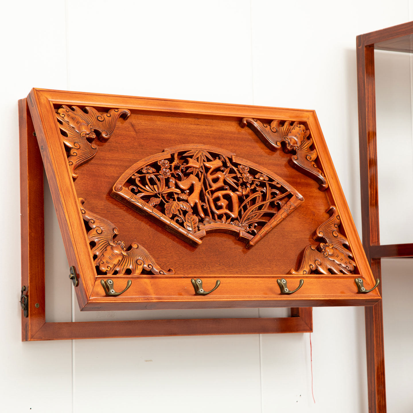 新中式带衣帽钩香樟实木电表箱装饰画强弱电箱盒光纤多媒体遮挡箱,家居饰品,现代装饰画,淘宝优惠券,粉丝福利购,淘宝优惠卷