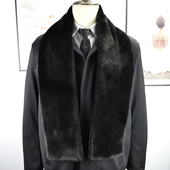 进口皇冠天鹅绒级水貂围脖男女通用款 加宽双面整貂围巾貂毛皮草裘