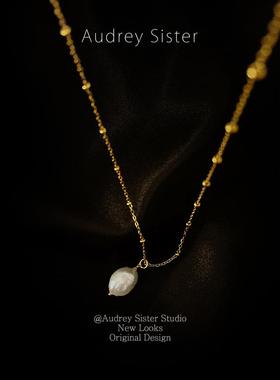 极细异形珍珠吊坠高级百搭锁骨链