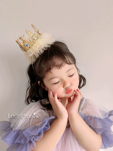 Детская корона для принцессы, ободок, кружевное платье, аксессуар, подарок на день рождения, изысканный стиль