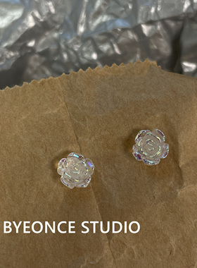 山茶花耳钉女小众设计感高级耳环2025年新款爆款轻奢耳饰ES121