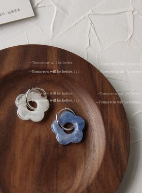 BO丨[奶油泡芙]日系小清新简约花朵耳饰温柔个性设计感耳环LB862