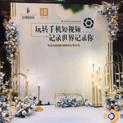 婚庆道具新款2019阳光板铁艺阳光膜装饰婚礼场景布置众星拱月路引