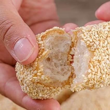 安徽阜阳特产传统老式果子大金果 袋装 90后纯手工怀旧白芝麻糕点