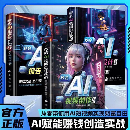 可选 AI编程入门到精通视频教程套装智能科技开发实战课程 秒会AI营销设计实战AI赋能财富变现报告写作爆款文案热门板