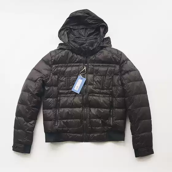 Short Style! Original Foreign Trade down Jacket with Hood, Stand Collar, Long Sleeves, Men's Coat for Autumn and Winter, Warm, Fashionable, and Casual