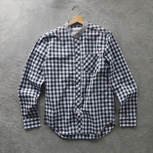 格子蓝色95码 外贸原单孤品长袖 男装 全棉纯棉衬衣休闲风格 春秋 衬衫