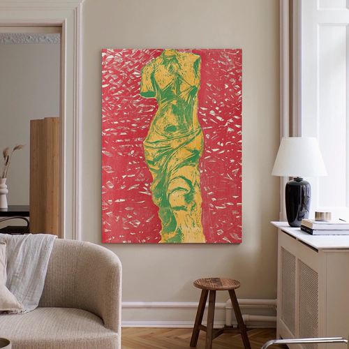 现代简约彩色系装饰画中古风挂画