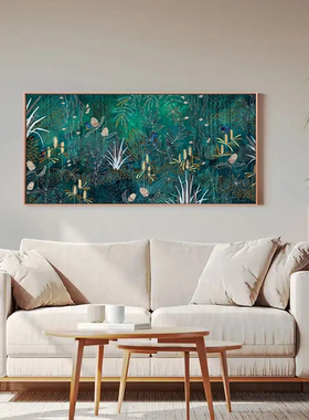 中古风绿色系热带雨林植物挂画