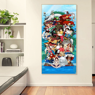 吉卜力全角色大合集治愈插画挂画经典动漫周边客厅书房二次元壁画