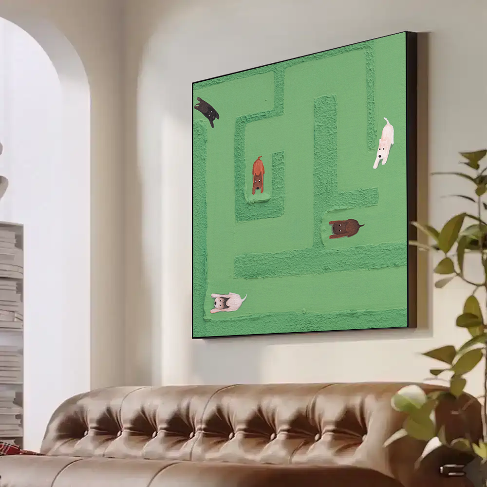 卧室床头奶油风油画小众艺术