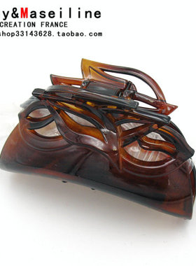 法国韦妮WEINY发饰正品 抓夹 发抓 盘发抓 竖抓2色选中号D2121-1