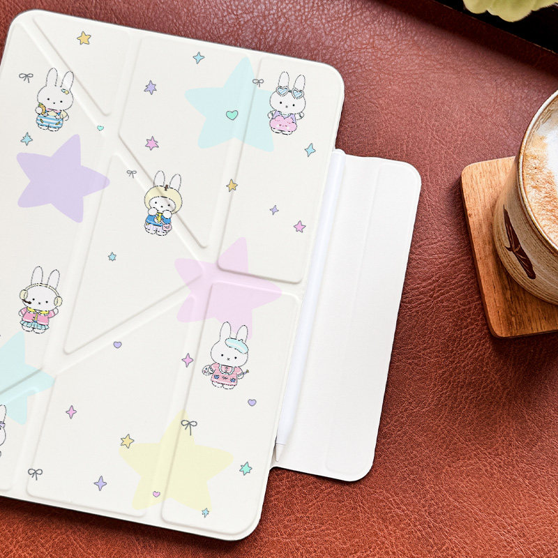 【磁吸带扣-双面夹y折磁吸ipadair保护壳10/11代无框拆分加一体轻薄款ipadmini6/7卡通轻薄办公pro12.9/air13