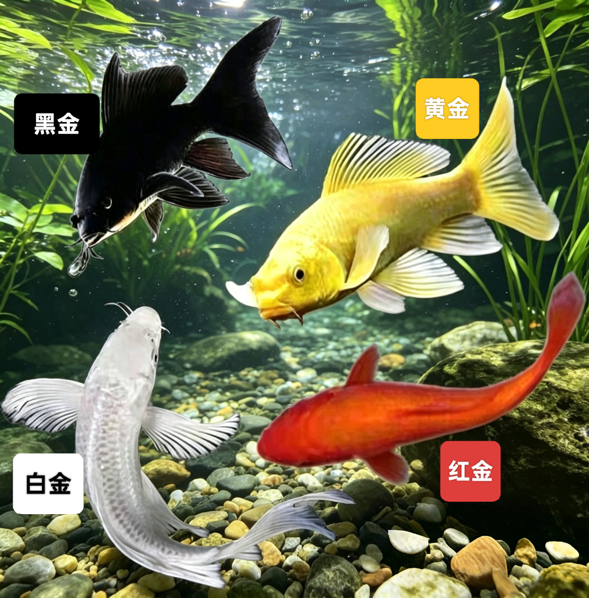 冷水淡水观赏鱼锦鲤锦鲫草金黑白黄红好养耐活金鱼包活冲氧活体鱼