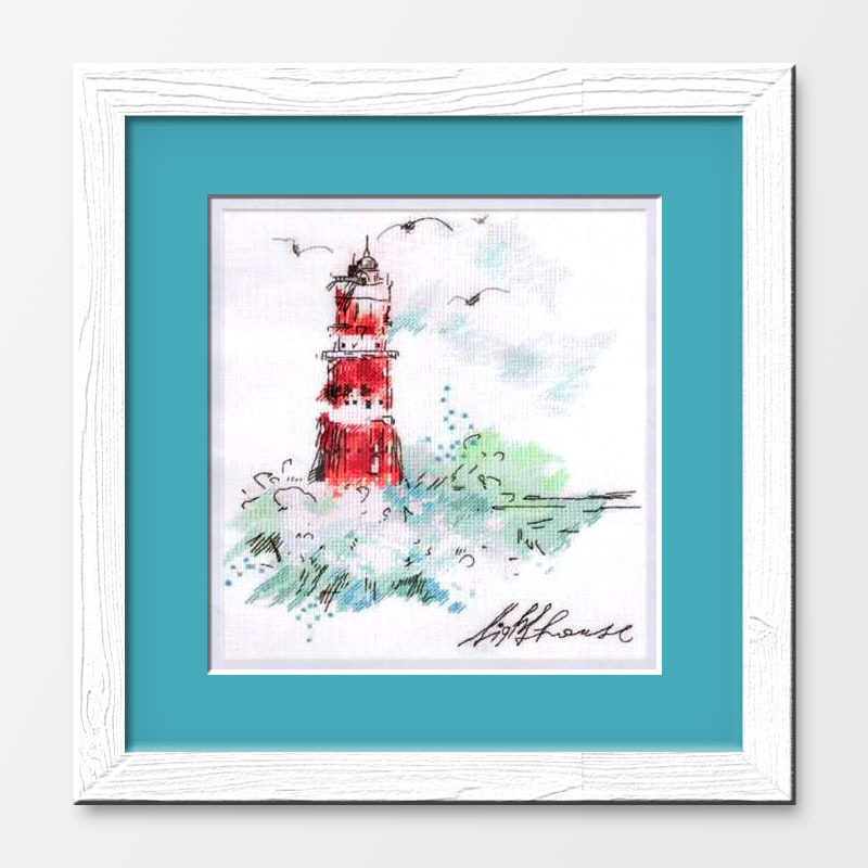 小小鱼DMC线十字绣 C1484海边灯塔风景小图精准印花套件