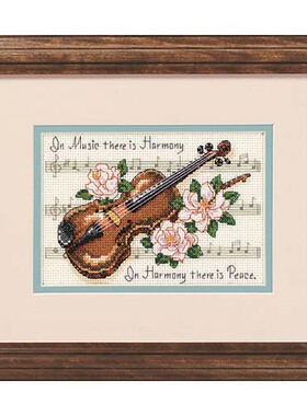 家居手工刺绣小小鱼十字绣套件DIM064-16656小提琴 14CT乳白绣布