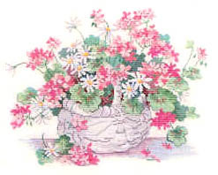 小小鱼DMC绣线十字绣套件 B085优雅的花蓝手工刺绣精准印花