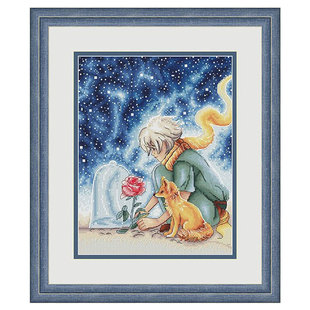 小小鱼DMC线精准印花 守候手工刺绣小王子童话故事 E1140星空下