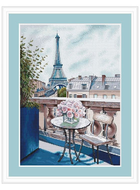 新品小小鱼DMC绣线十字绣套件 C1636巴黎的清晨风景印花满绣